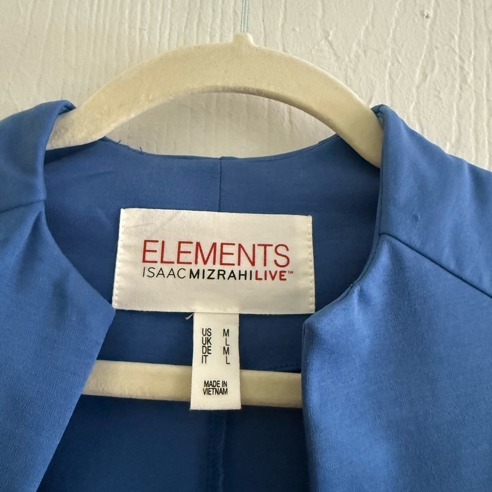 ❤️Isaac Mizrahi Live Elements Blue Open-Front Jacket Blazer Cardigan M - Picture 6 of 7